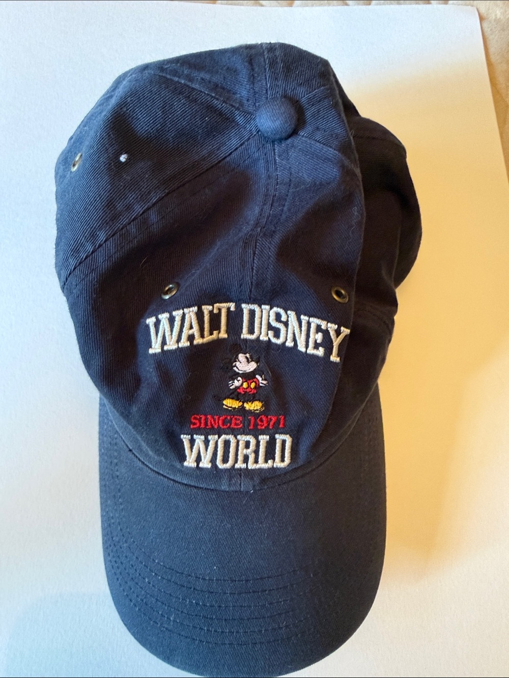 Disney Navy Baseball Cap with Red and White Embroidery